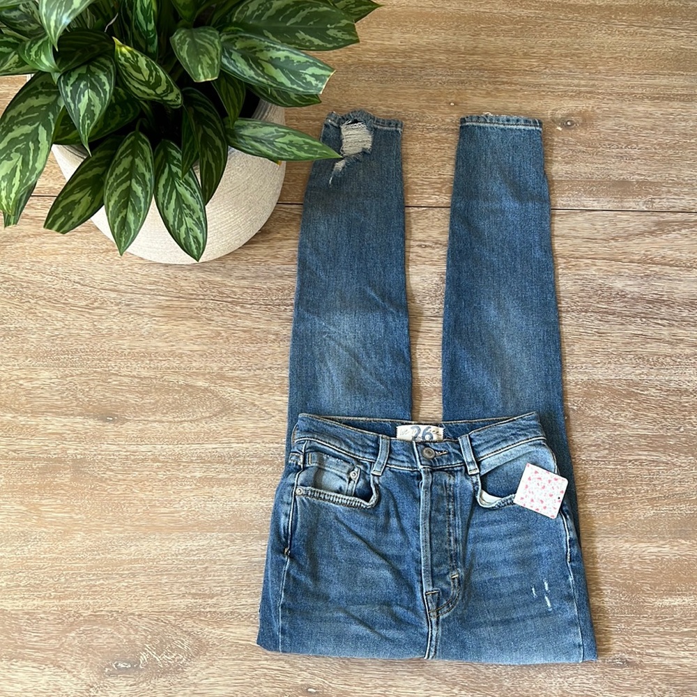 Free People Phoenix Ripped Skinny Jeans Women's Denim Size 26 - Picture 1 of 14